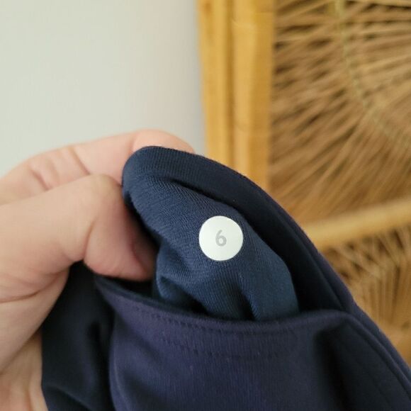 Lululemon Sashiko Wunder Under Crop Pants 6 Navy Blue Camo - Picture 5 of 6